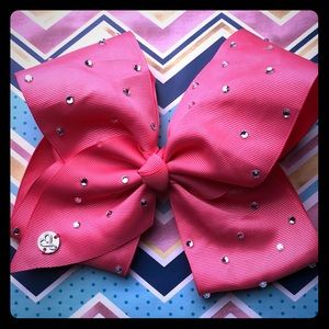 Coral Rhinestone Jojo Bow